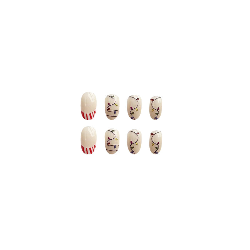 Wholesale Plastic Round Head Christmas Lantern Wearable Nail Enhancements